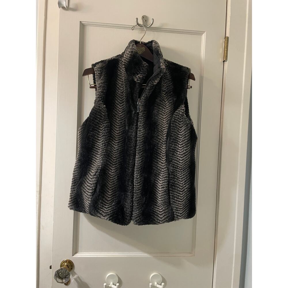 Giacca Reversible Vest Faux Fur Size Medium - Picture 3 of 10